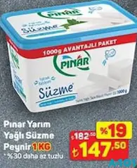 PINAR YARIM YAĞLI SÜZME PEYNİR 1 KG